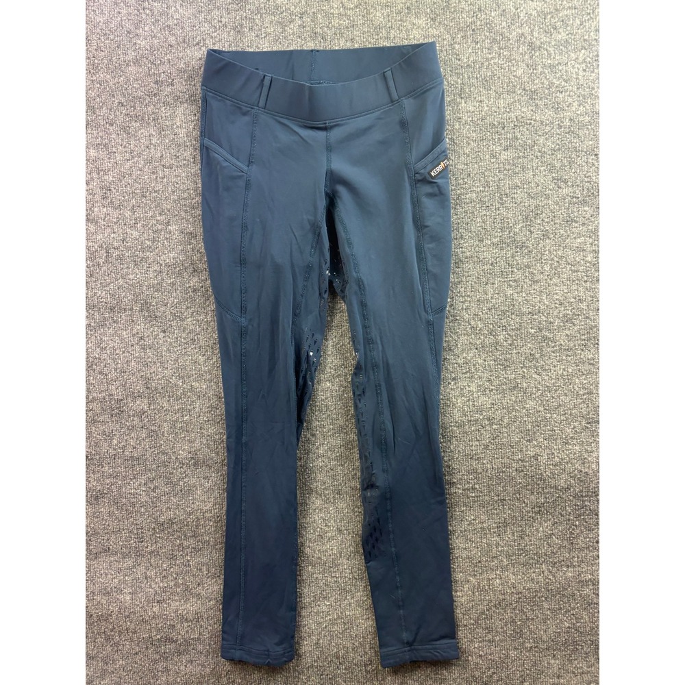 Kerrits Riding Tights Womens M Blue Full Seat Silicone Grip Breeches Leggings